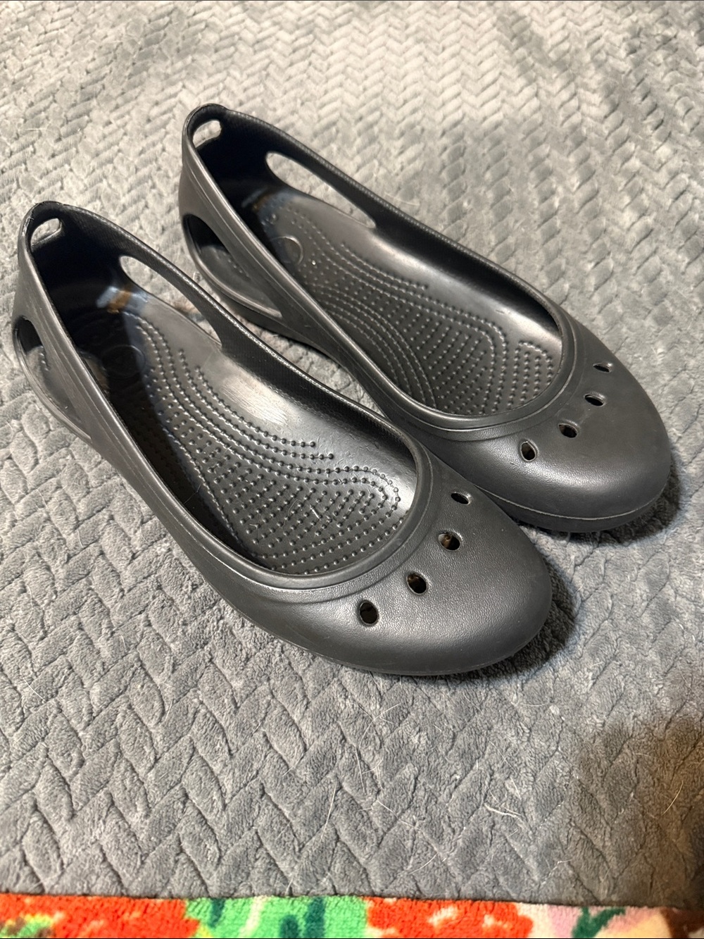CROCS Women's Black Slip-On Ballet Flats